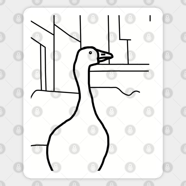 Minimal Goose in the City Magnet by ellenhenryart